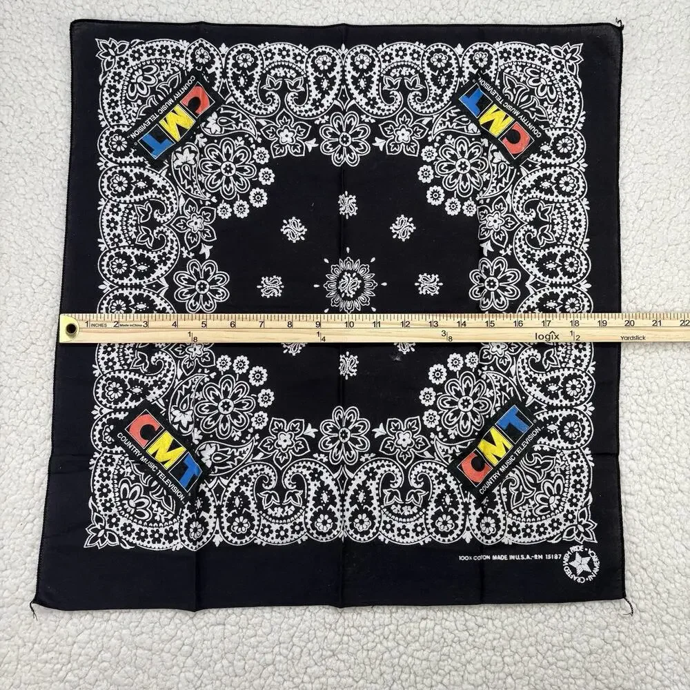 90s Y2K CMT Country Music Television Video Banadana Scarf‎ USA Vintage Cotton TV